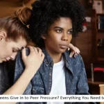 Teens discussing peer pressure.